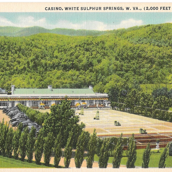 Casino - White Sulfur Springs, West Virginia - Vintage Postcard