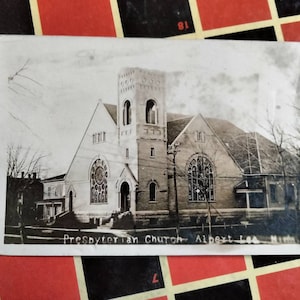 Cartão Postal Igreja Presbiteriana - Alpert Lea - Minnesota - Vintage 1911