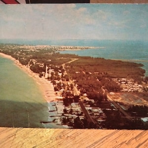 Cartão Postal Linda Praia de Bradenton, Flórida - Vintage