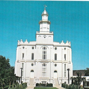 Temple mormon - St George, Utah - carte postale vintage