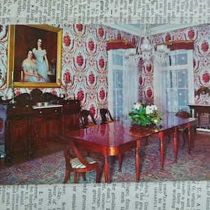 Salle à manger au Belle Meade Mansion - Nashville, Tennessee - vintage Carte postale