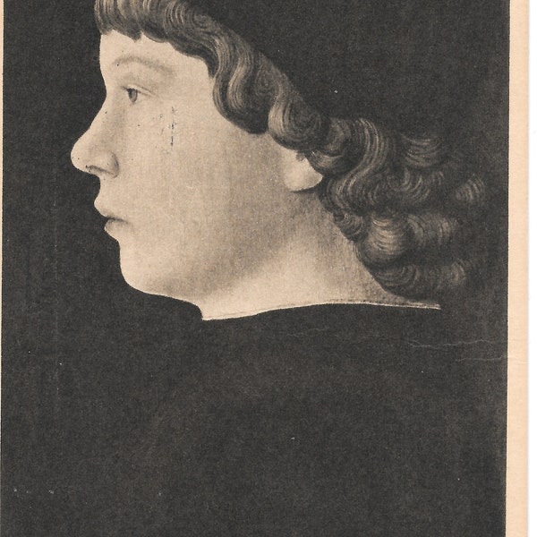 Profile Portrait of a Boy - Jacopo Bellini - National Gallery of Art - Washington DC - 1954 Vintage Postcard