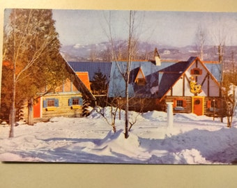 Two of Santa's workshops- Adirondack Mountains - Vintage Postcard