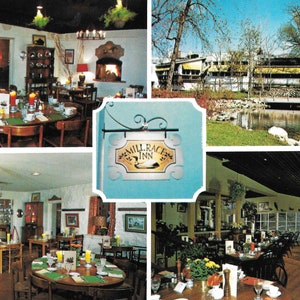 Mill Race Inn - Una locanda di campagna sul bordo del fiume - Ginevra, Illinois - Cartolina d'epoca