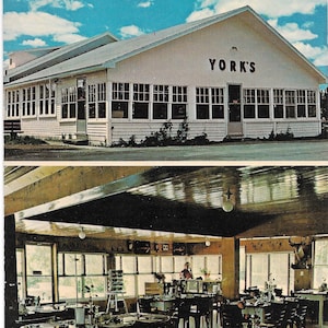 Weltberühmtes York's Esszimmer - Andover - New Brunswick, Kanada Vintage Postkarte