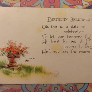 Birthday Greetings - Vintage Postcard