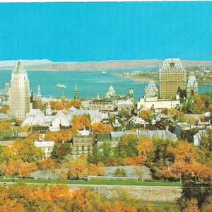 Partial View of Quebec with the Isle of Orleans - Quebec, Canada - 1974 Vintage Postcard