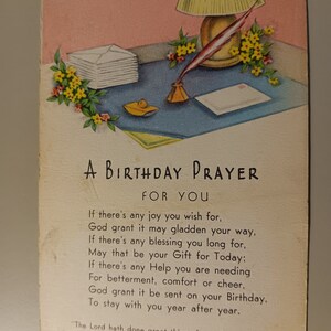 Ein Geburtstagsgebet für Dich - Vintage Postkarte
