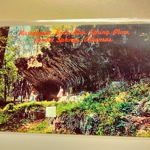 Hieroglyphic Rock - Blue Spring Place, Arkansas Springs - Vintage Postcard