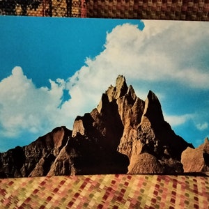 Vampire Peak near Cedar Pass in the Bad Lands, South Dakota - Vintage Postcard