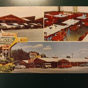 The Airliner Motel & Restuarant - Scott City, Kansas - Cartão postal vintage