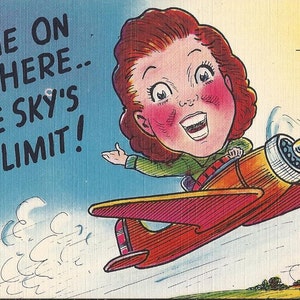 Allez-y - il n'y a pas de limite - Carte postale vintage