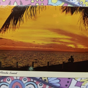 Coucher de soleil tropical en Floride - Carte postale vintage