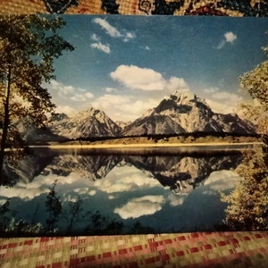 Merveilleux Wyoming - les Grand Tetons et Jackson Lake - carte postale vintage