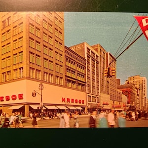 Woodward Avenue - Detroit, Michigan - Vintage Postcard
