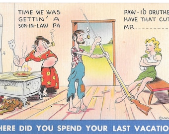 Where Did You Spend Your Last Vacation? - Vintage Postcard