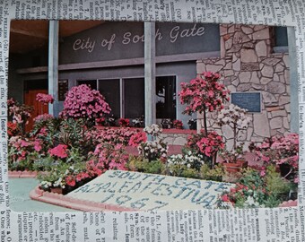 色鮮やかなツツジ祭りの開催地 - カリフォルニア州サウスゲート - ヴィンテージポストカード