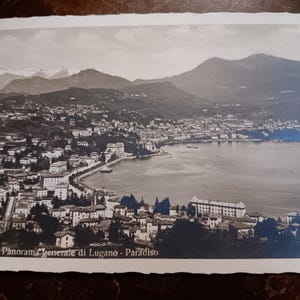 Panorama generale di Lugano - Paradiso - Cartolina d'epoca