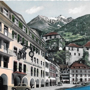 Central Hotel Lowen - Feldkirch - Vorariberg - Autriche - carte postale vintage