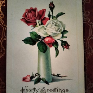 Hearty Greetings - 1916 Vintage Postcard