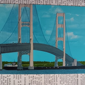 Mackinac Bridge - Vintage Postcard