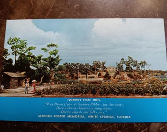 Stephen Foster Memorial - White Springs, Florida - Vintage Postcard