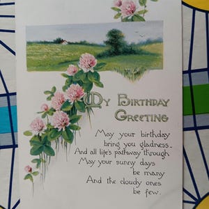 My Birthday Greetings - 1914 Vintage Postcard