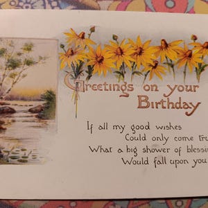 Grüße zum Geburtstag - 1916 Vintage Postkarte