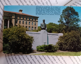 W.D. Hoard-Monument auf dem Landwirtschaftscampus - Universität von Wisconsin - Madison, Wisconsin -Vintage Postkarte