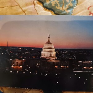 Campidoglio degli Stati Uniti di notte - Washington, DC - cartolina vintage 1966