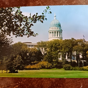 State House, Augusta, Maine, cartolina vintage