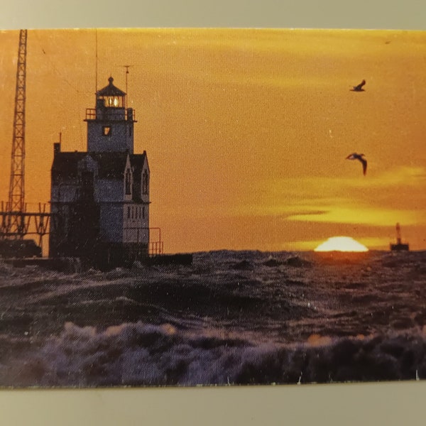 Ochtendpracht - Zonsopgang boven de oevers van Lake Michigan - Vintage briefkaart