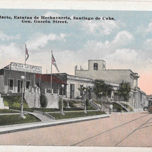 Campo de Marte - Estatua de Hechavarria - General Garzon Street  - Vintage Postcard