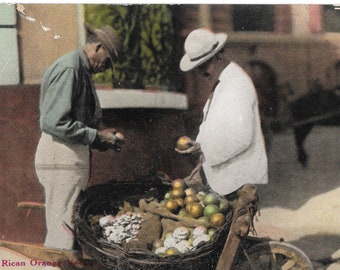 A Porto Rican Orange Vendor - 1923 Vintage Postcard