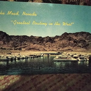 Lake Mead - Nevada - « Le plus grand bateau de l'Ouest » - Carte postale ancienne