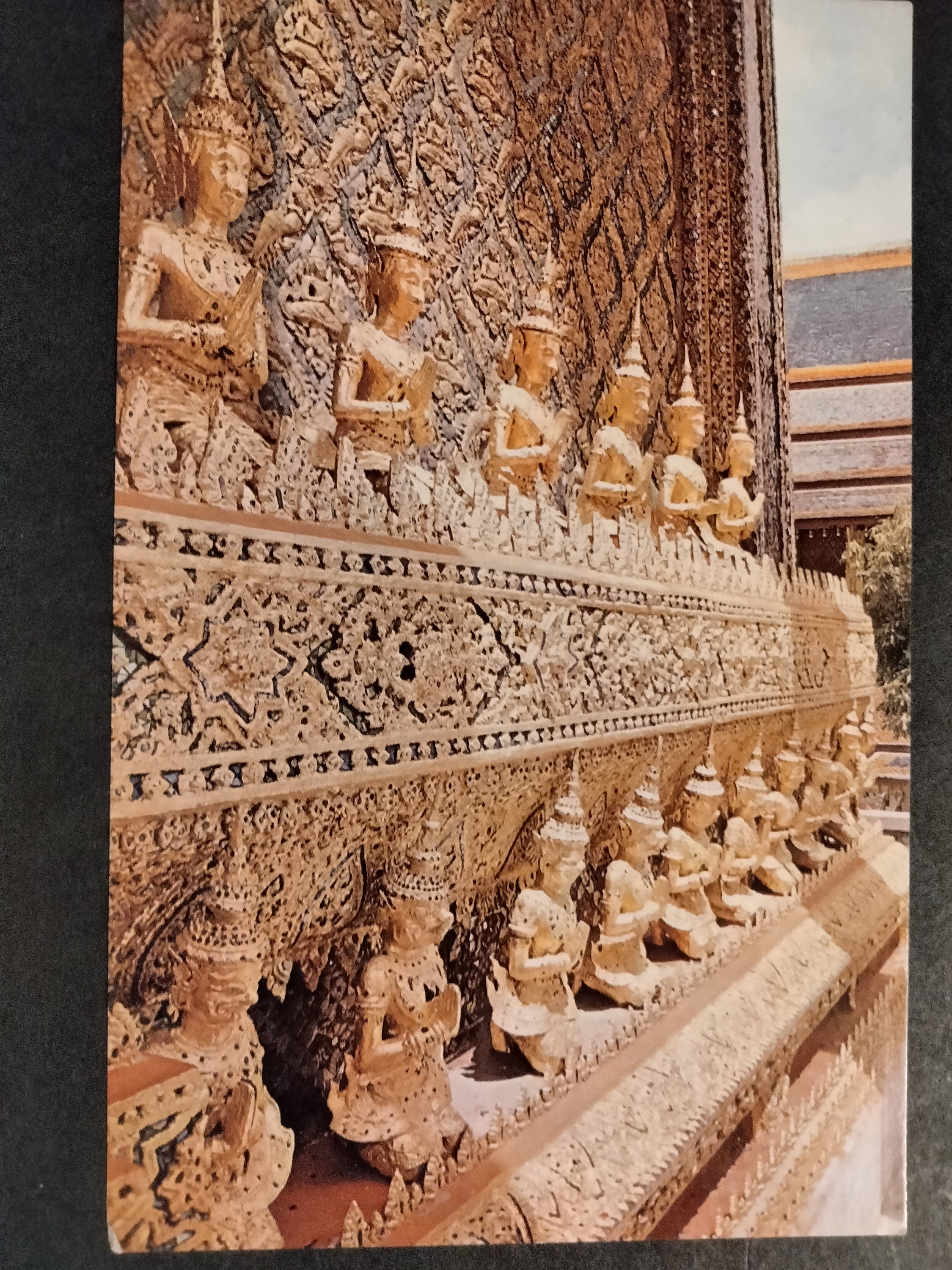 Bangkok, Thailand - Frieze of Garudas - plith of emerald Buddha -Vintage Postcard