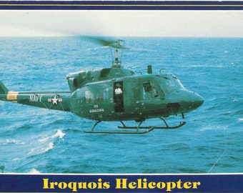 Norfolk Naval Air Station - UH-IN Iroquois Helicopter - Vintage Postcard