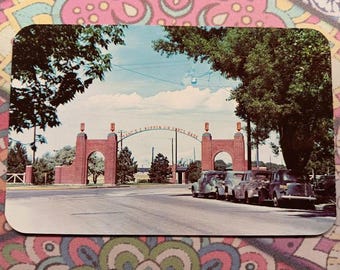 Entrance Gate to F.E. Warren Air Force Base - Cheyenne, Wyoming - Vintage Postcard