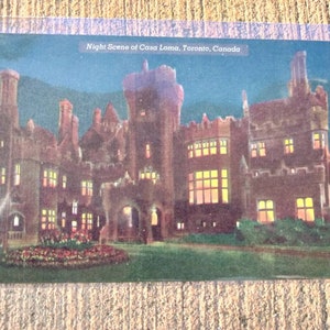 Night Scene of Casa Loma - Toronto, Ontario, Canada - Vintage Postcard
