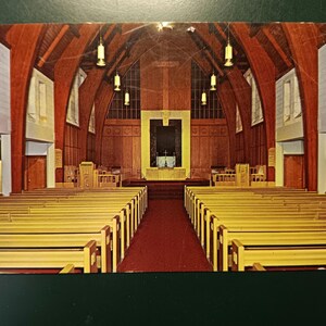 Igreja Cristã Webster Groves - Glendale, Missouri - Cartão postal vintage de 1974