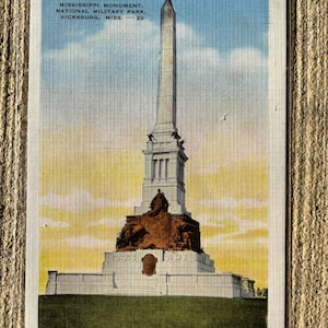 Mississippi Monument - National Military Park - Vicksburg, Mississippi - Vintage Postkarte