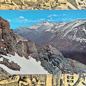 Long&#39;s Peak from rock cut on trail ridge road - Rocky Mountain National Park, Colorado  - Vintage Postcard