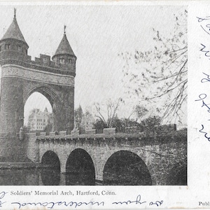 Soldier&#39;s Memorial Arch - Hartford, Connecticut - 1910 Vintage Postcard