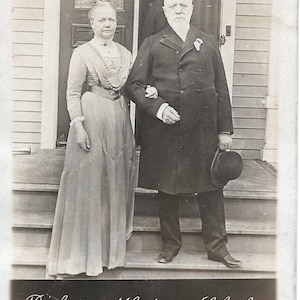 Cartão Postal Bispo & Lady von Scheele - Representante do Rei da Suécia - Jubileu Augustana - Vintage 1910
