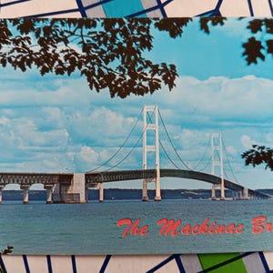 Mackinac Bridge - Vintage Postcard
