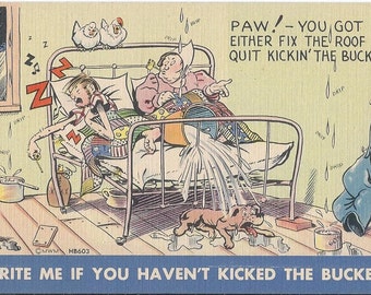 Write Me if You Haven&#39;t Kicked the Bucket - Vintage Postcard