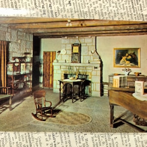 Lounge in Castle - Inspiration Point - Eureka Springs, Arkansas - Vintage Postkarte
