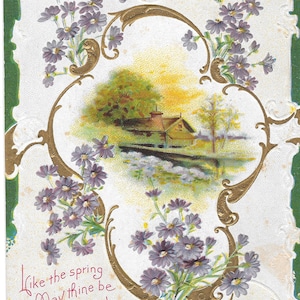 Like the Spring May Thine Be A Happy Birthday - 1911 Vintage Postcard