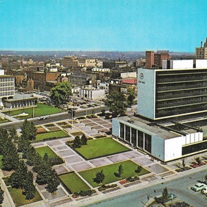 Birdseye View of City Hall & Civic Square - Hamilton, Ontario, Canada -  1974 Vintage Postcard