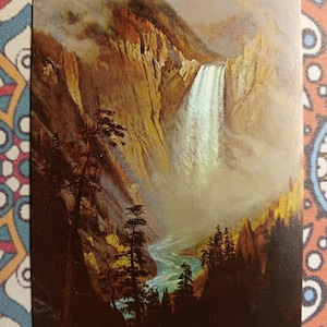 Chutes de Yellowstone par Albert Bierstadt - Far West à Whitney Gallery of Western Art - Cody, Wyoming - Carte postale ancienne